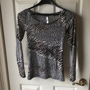 Animal print sheer top